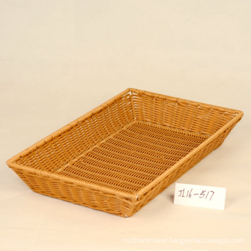Rectangular Plastic Rattan Bread Basket
